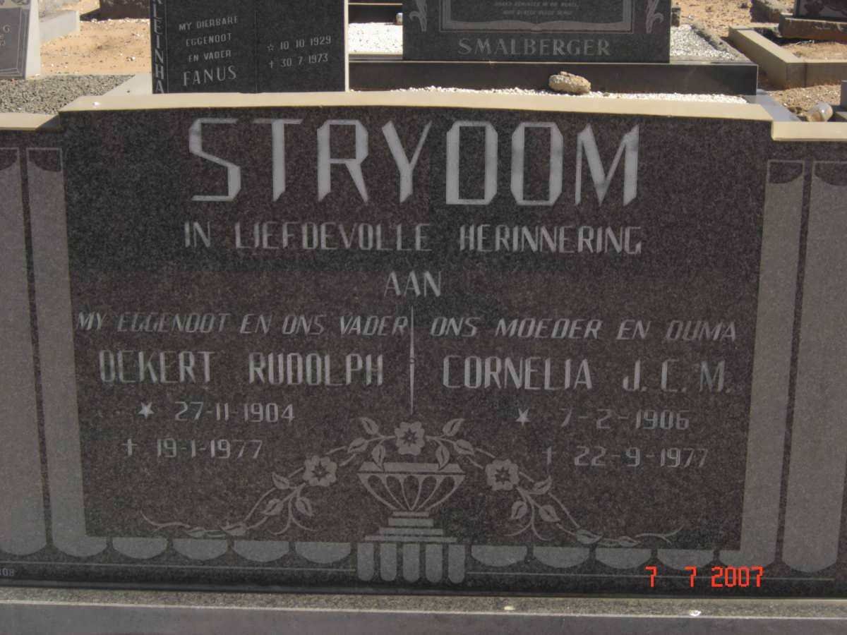 STRYDOM Ockert Rudolph 1904-1977 &amp; Cornelia J.C.M. 1906-1977