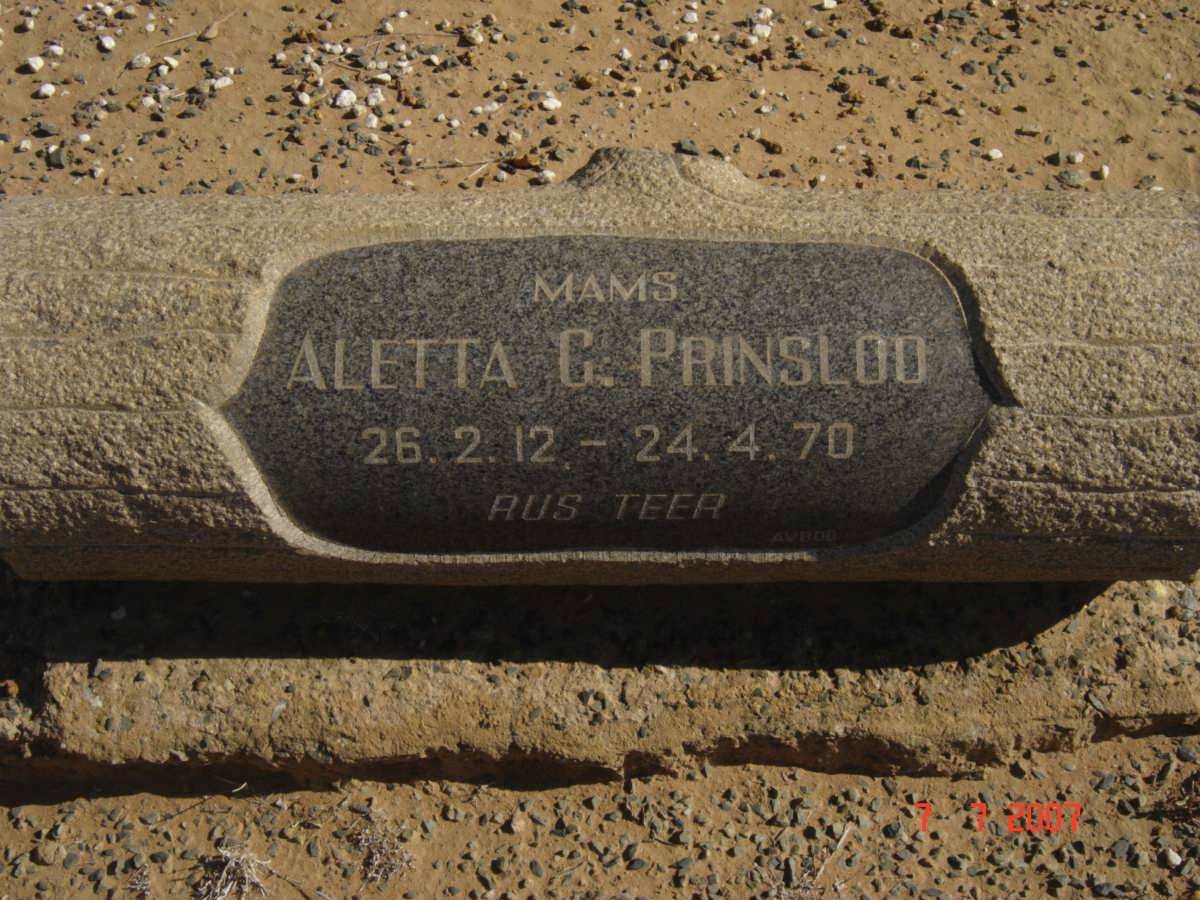 PRINSLOO Aletta C. 1912-1970