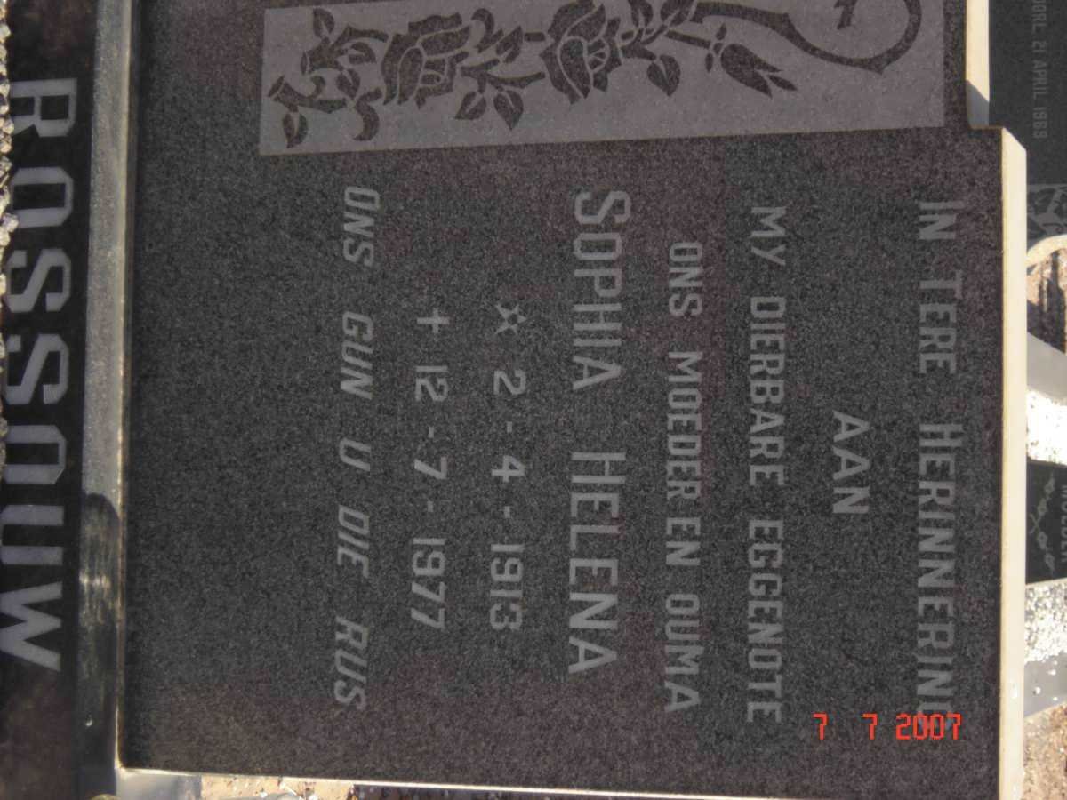 ROSSOUW Sophia Helena 1913-1977