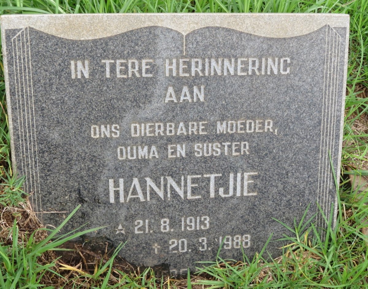 ? Hannetjie 1913-1988