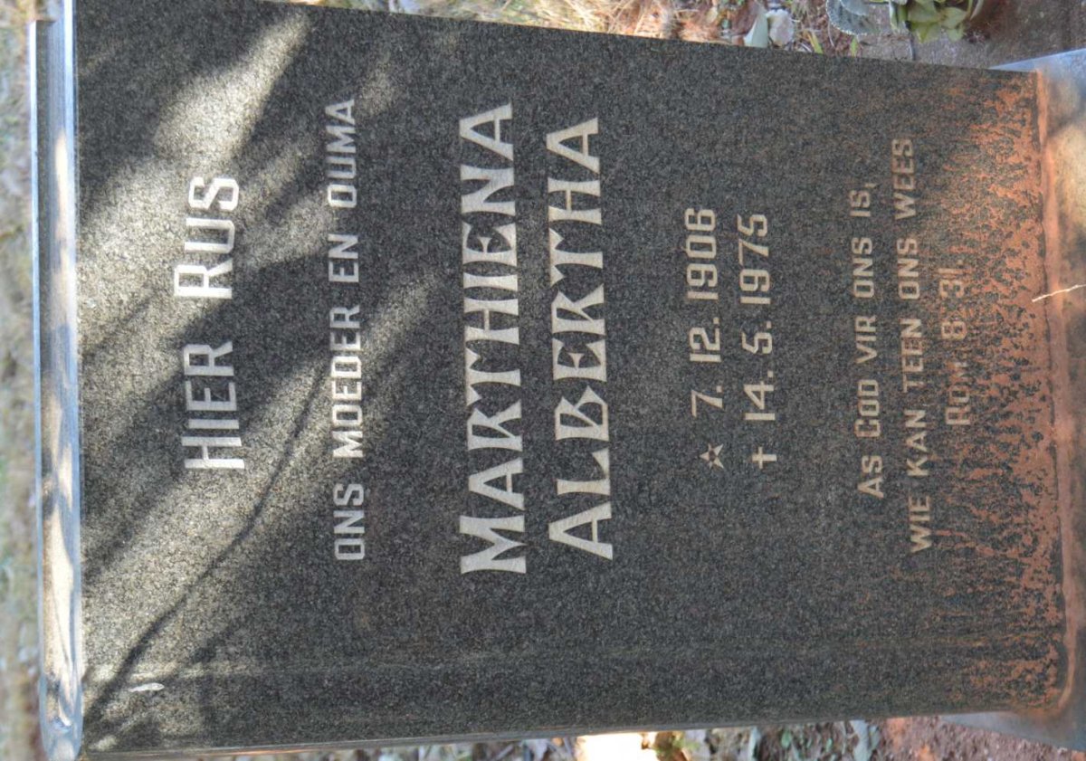 ? Marthiena Albertha 1906-1975