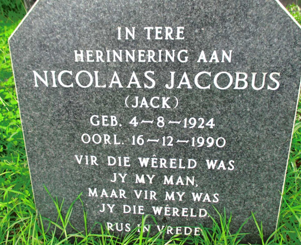 ? Nicolaas Jacobus 1924-1990