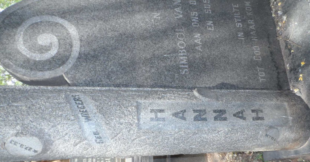 ? Hannah nee SWIEGERS 1933-1974