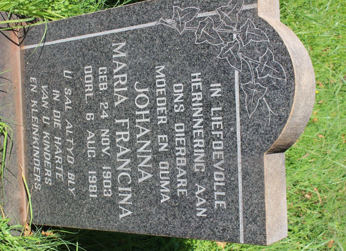 ? Johanna Maria Francina 1903-1981