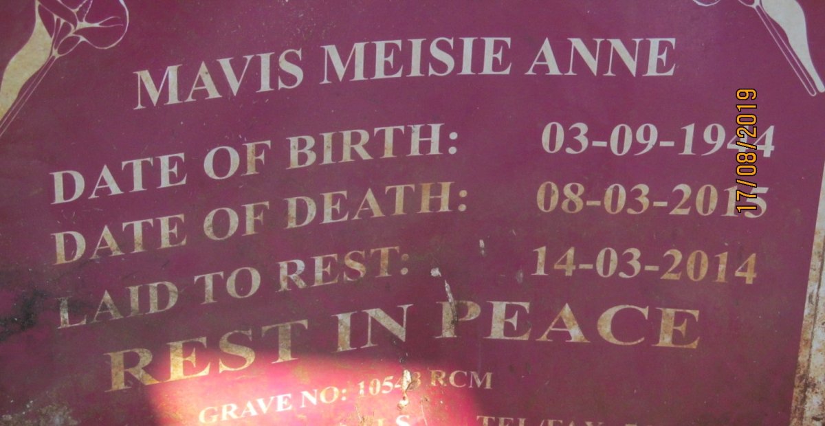 ? Mavis Meisie Anne 1944-2015