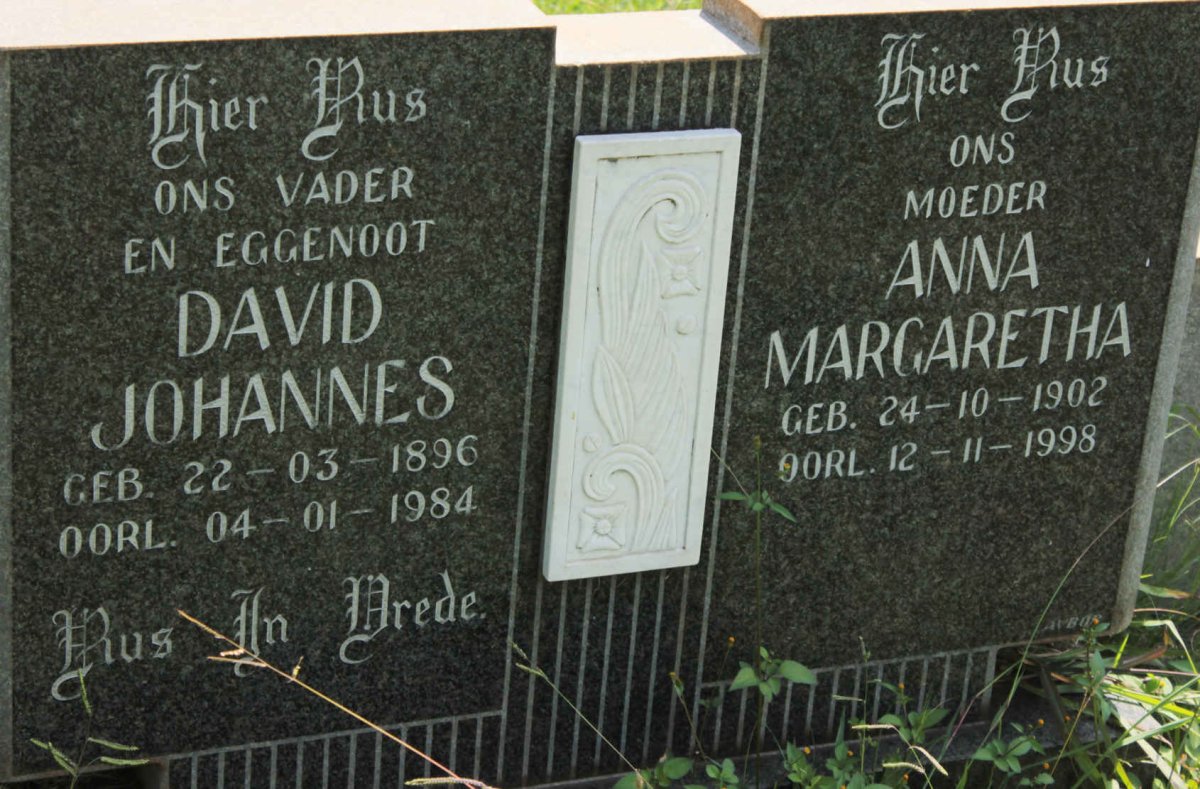 ? David Johannes 1896-1984 &amp; Anna Margaretha 1902-1998