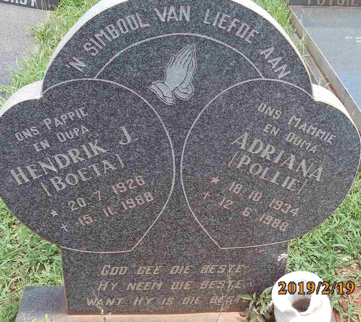 ? Hendrik J. 1926-1988 &amp; Adriana 1934-1988