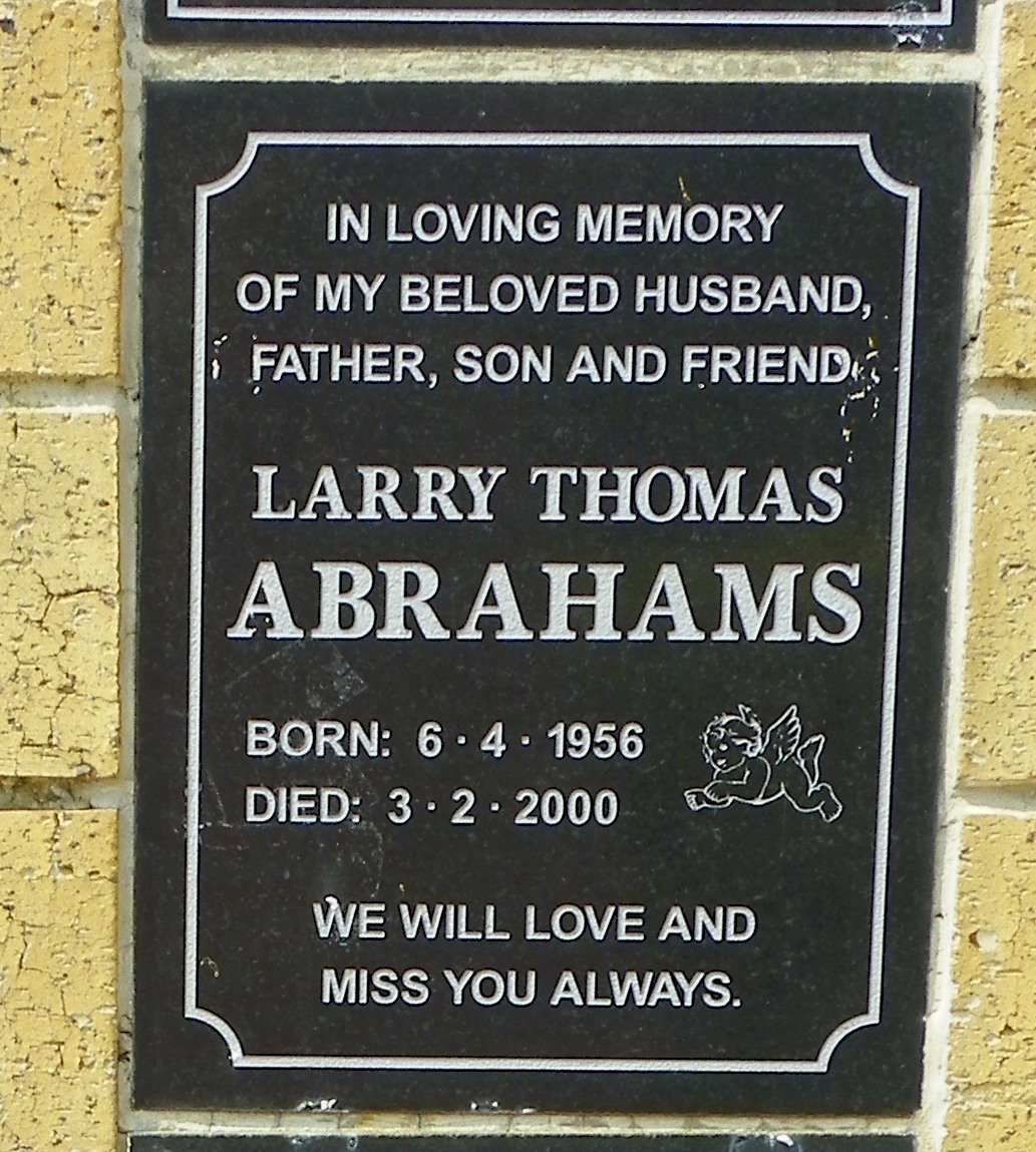 ABRAHAMS Larry Thomas 1956-2000
