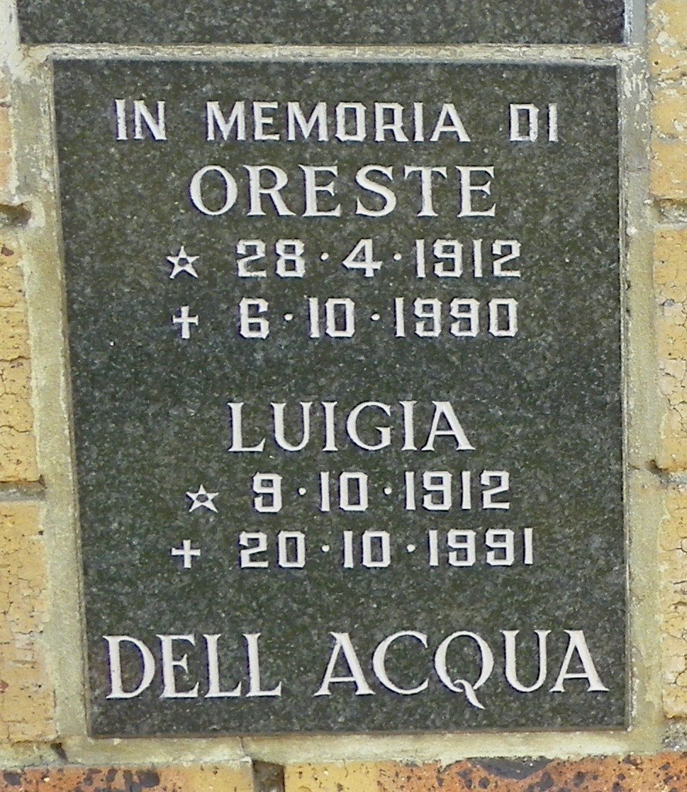 ACQUA Oreste, dell 1912-1990 &amp; Luigia 1912-1991