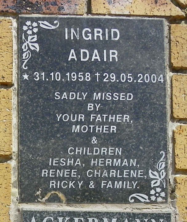 ADAIR Ingrid 1958-2004