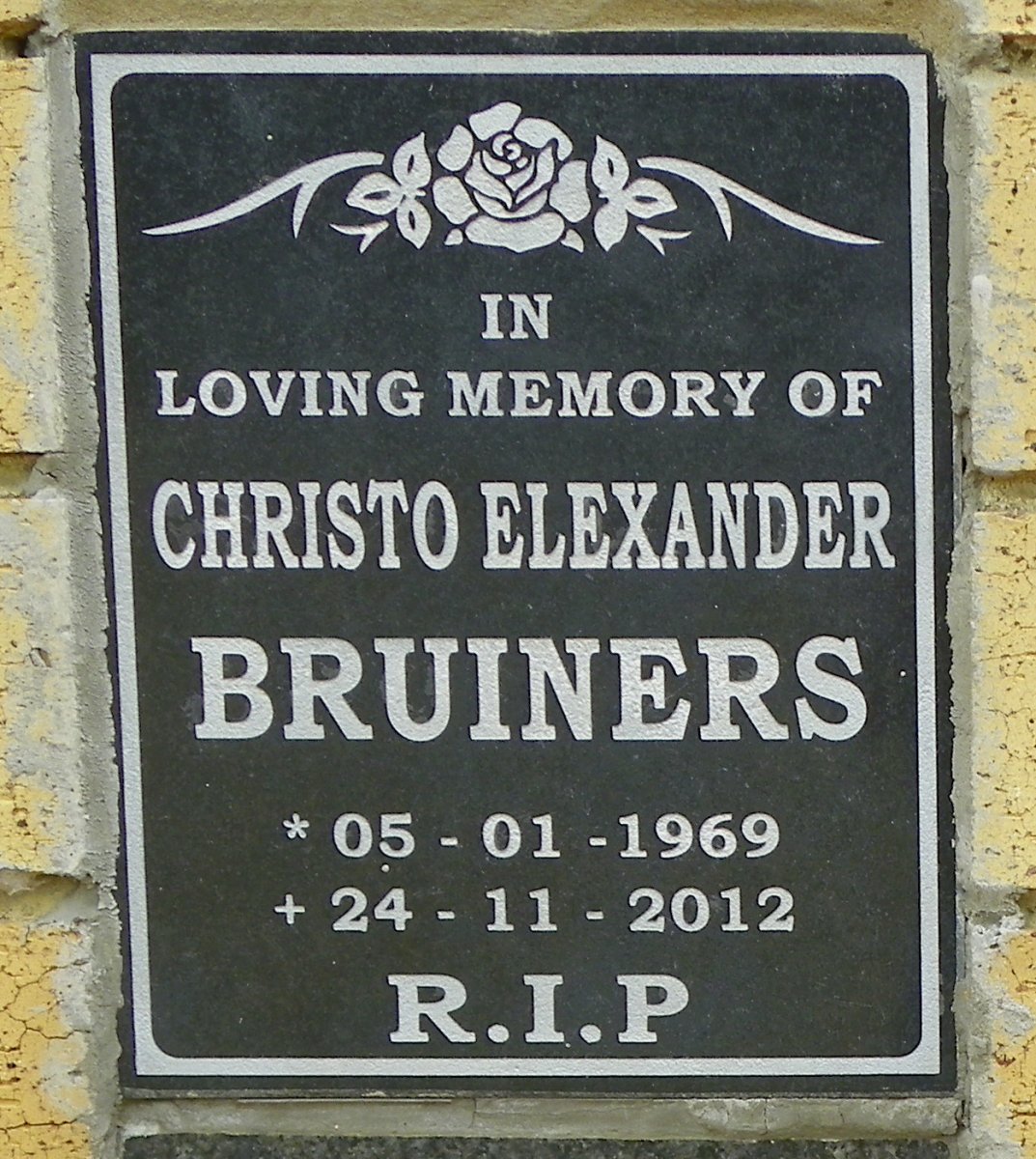 BRUINERS Christo Elexander 1969-2012