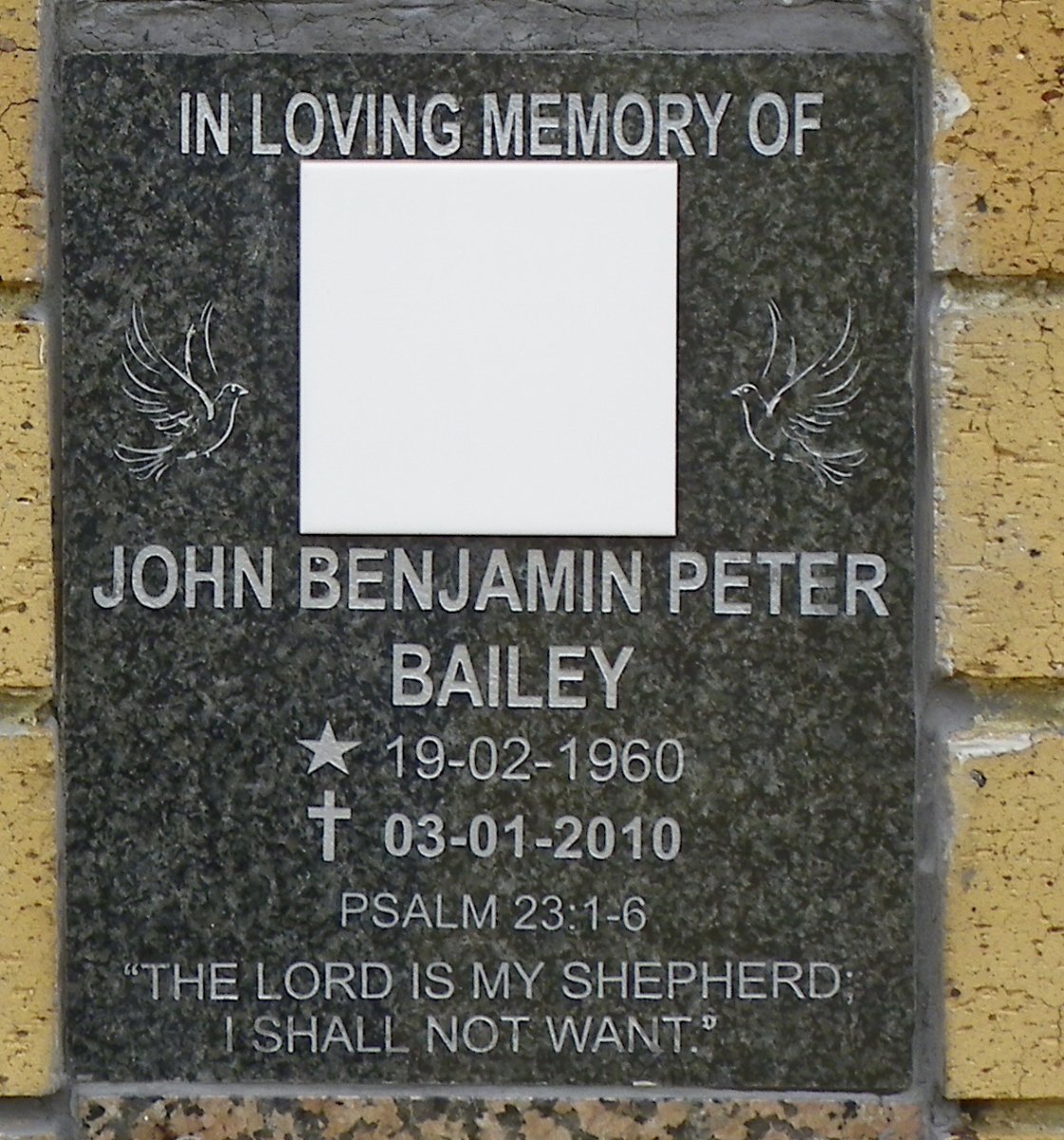 BAILEY John Benjamin Peter 1960-2010
