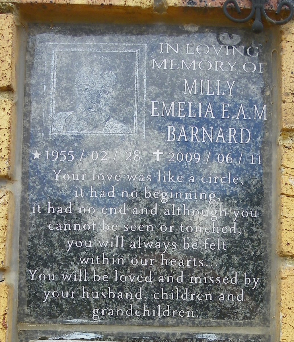 BARNARD Milly Emelia E.A.M. 1955-2009