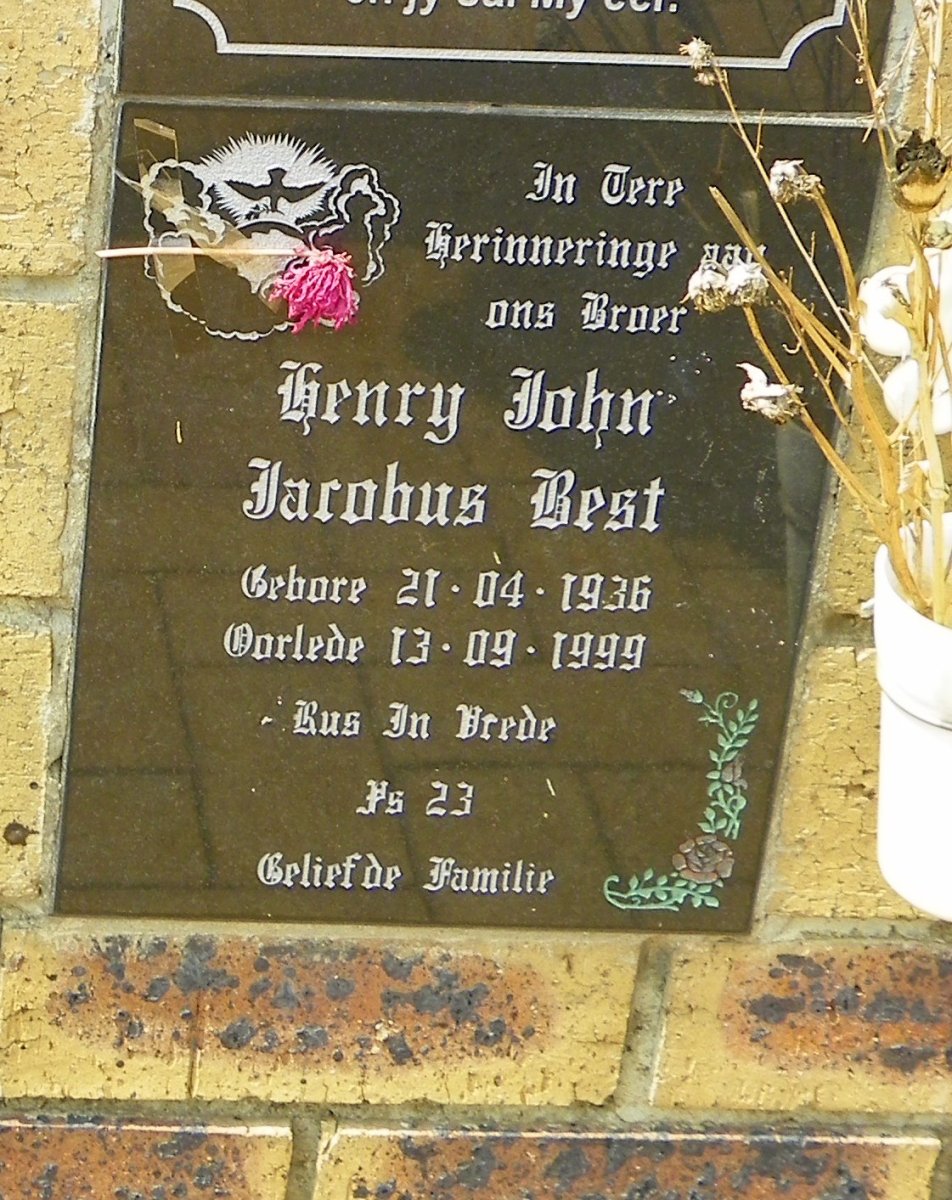 BEST Henry John Jacobus 1936-1999