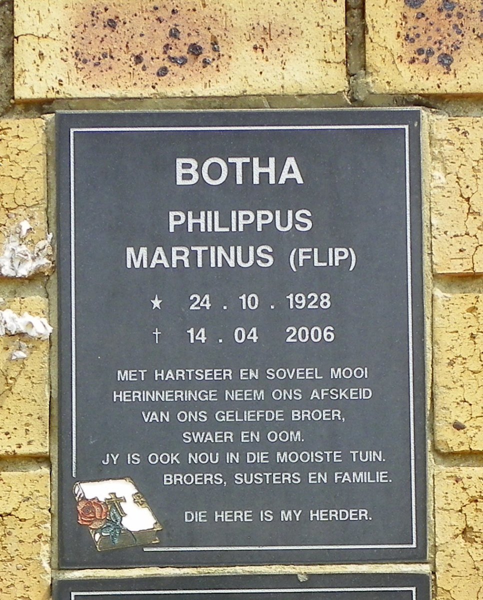 BOTHA Philippus Martinus 1928-2006