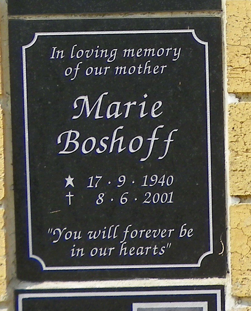 BOSHOFF Marie 1940-2001