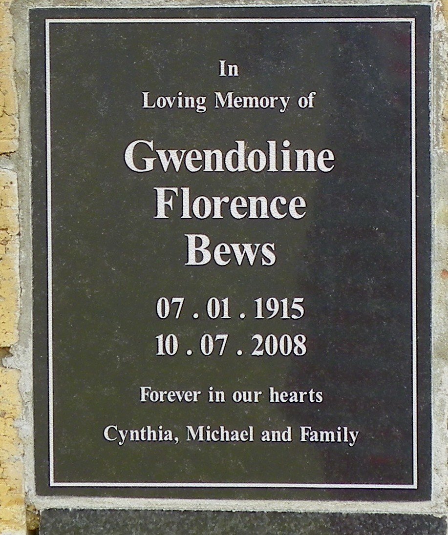 BEWS Gwendoline Florence 1915-2008