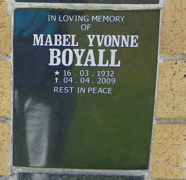 BOYALL Mabel Yvonne 1932-2009