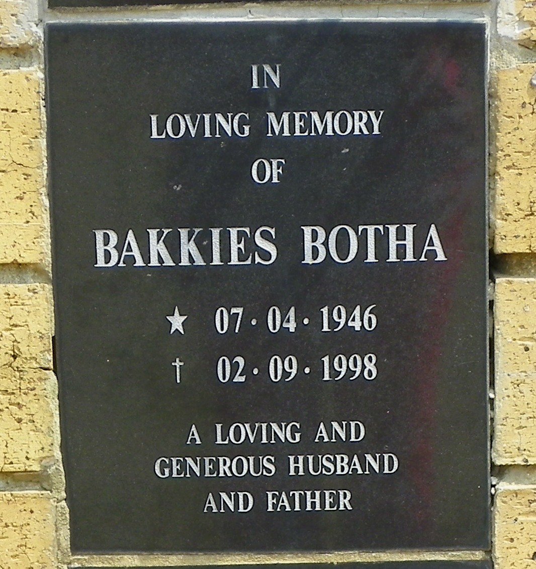 BOTHA Bakkies 1946-1998