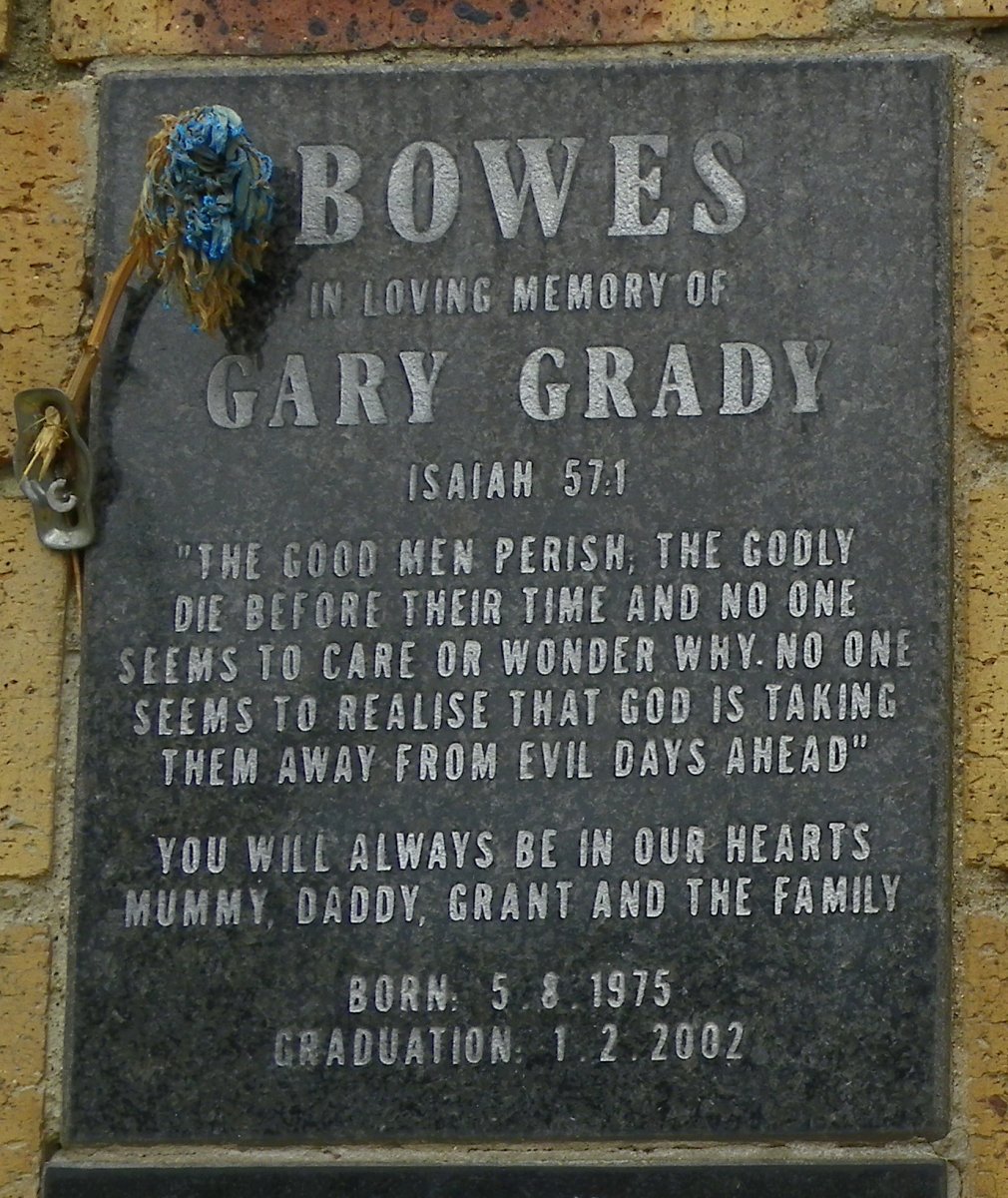 BOWES Gary Grady 1975-2002