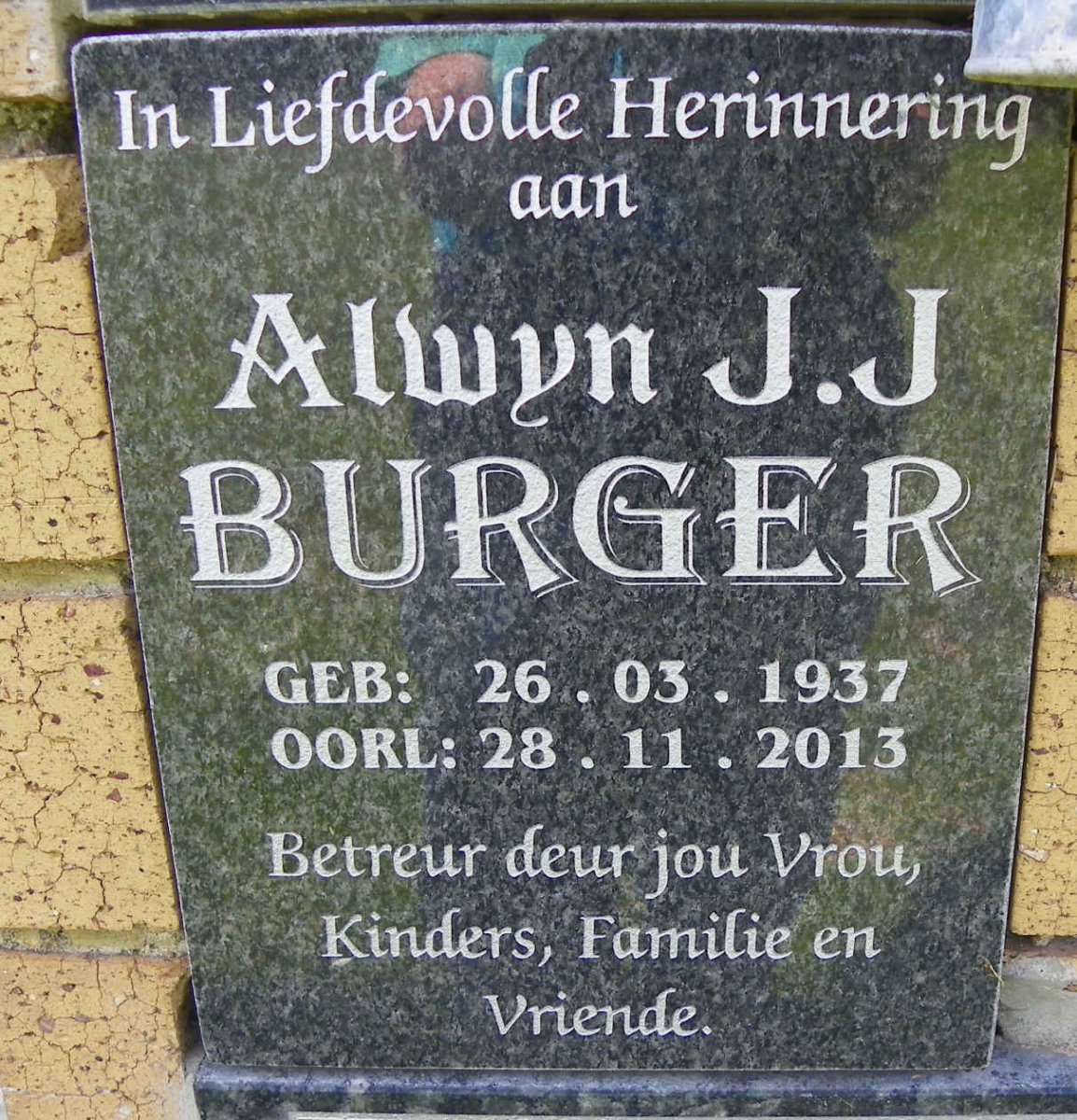 BURGER Alwyn J.J. 1937-2013