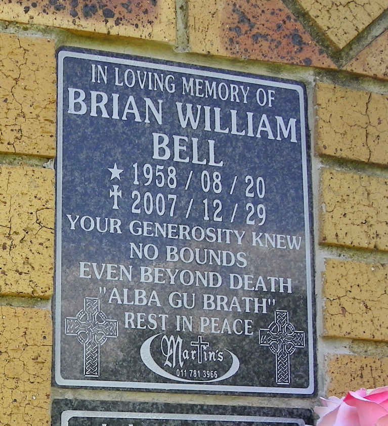 BELL Brian William 1958-2007