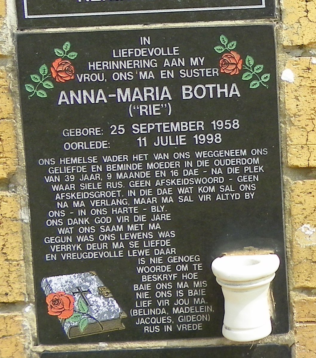 BOTHA Anna-Maria 1958-1998