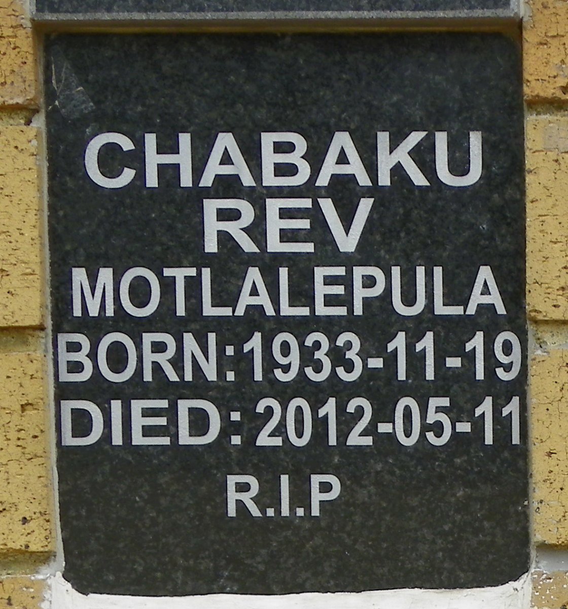 CHABAKU Motlalepula 1933-2012