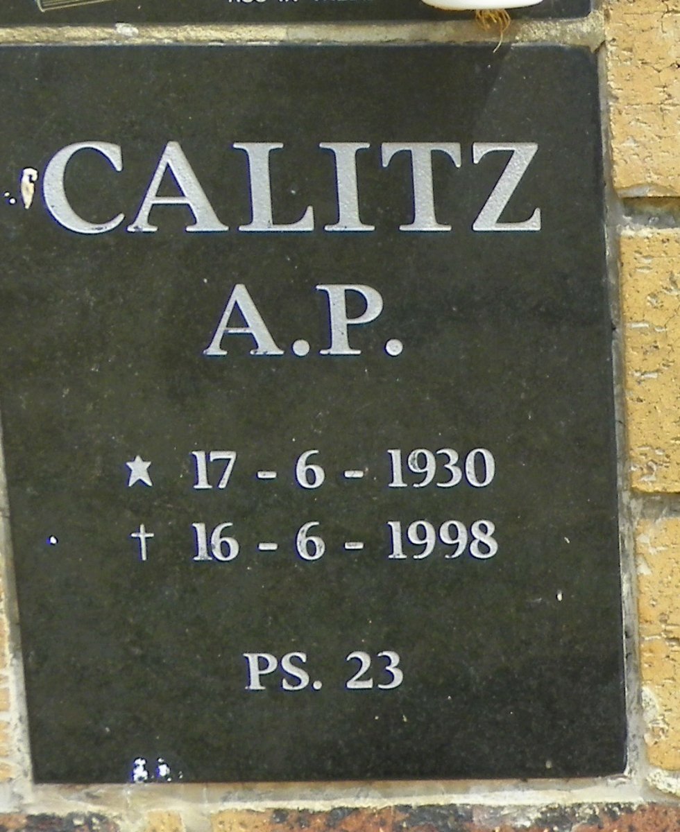 CALITZ A.P. 1930-1998