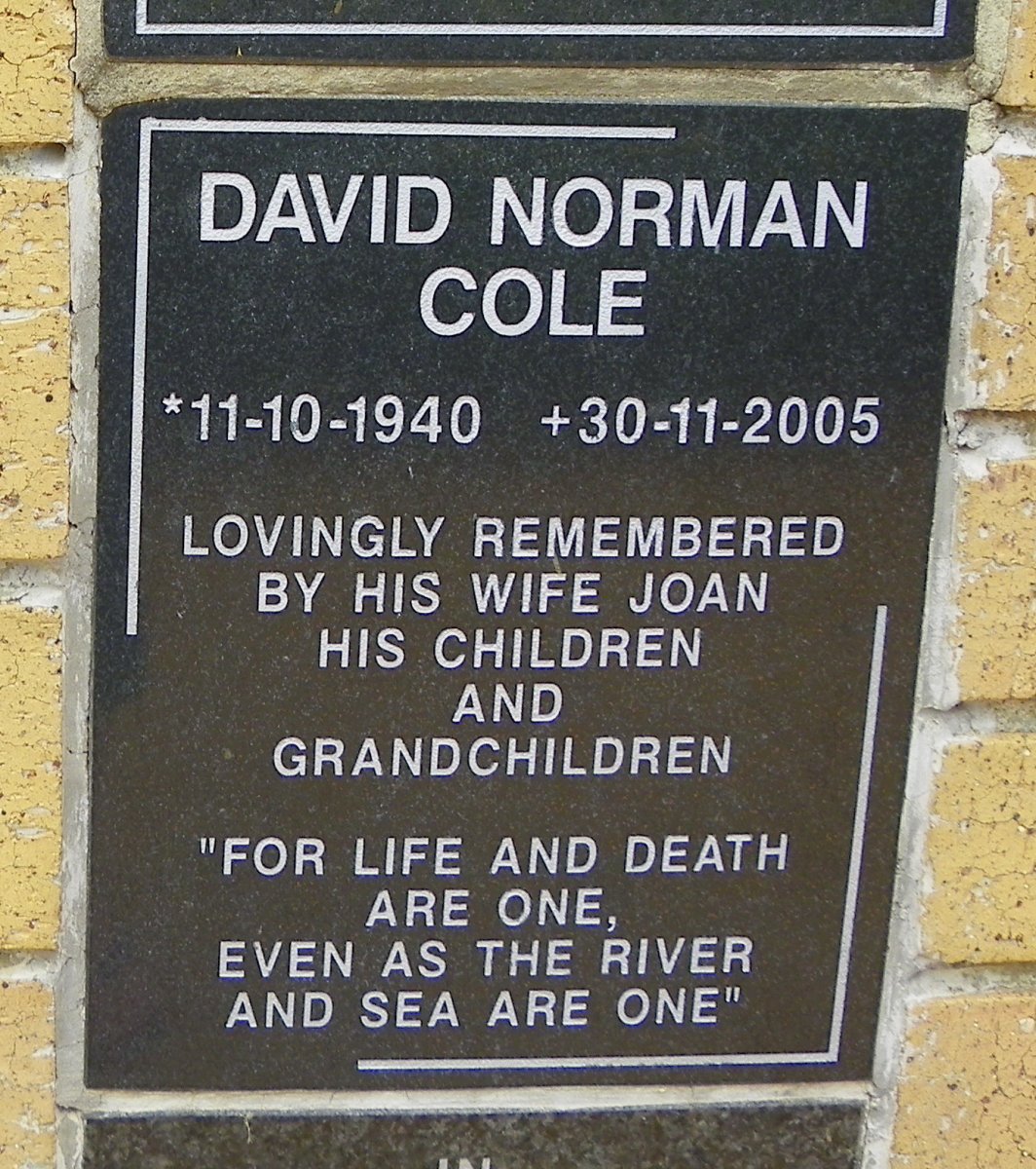 COLE David Norman 1940-2005