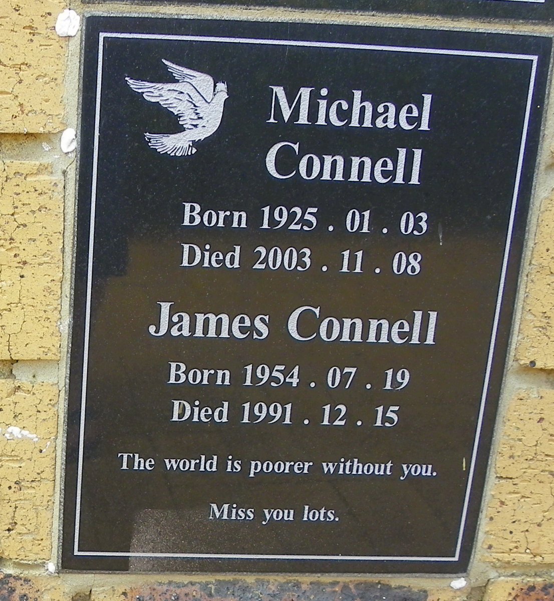 CONNELL Michael 1925-2003 :: CONNELL James 1954-1991