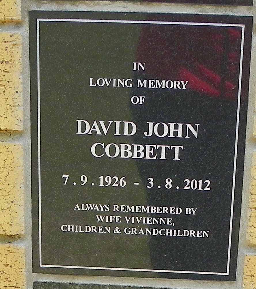 COBBETT David John 1926-2012
