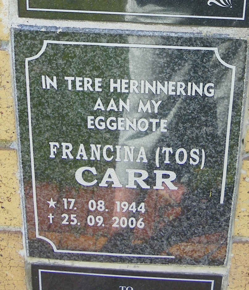 CARR Francina 1944-2006