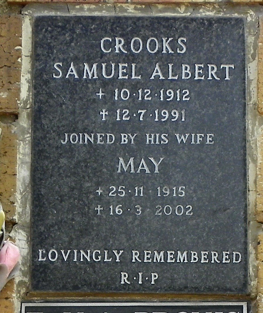CROOKS Samuel Albert 1912-1991 &amp; May 1915-2002