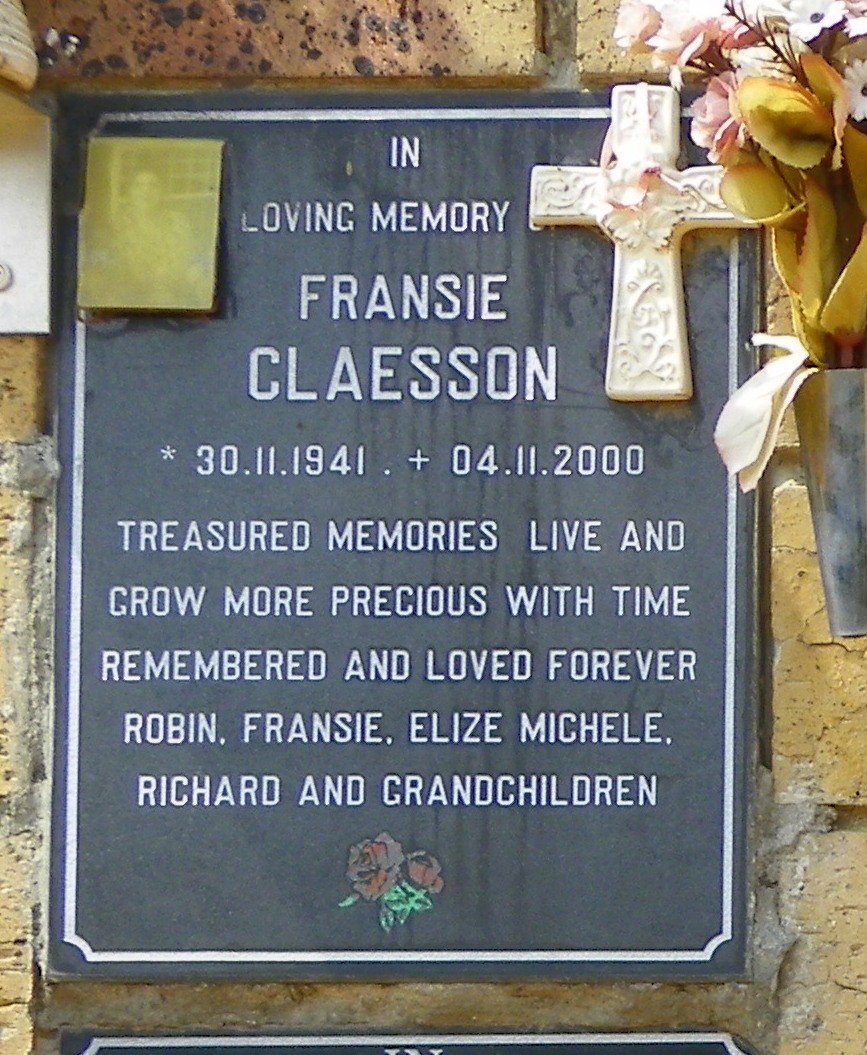 CLAESSON Fransie 1941-2000