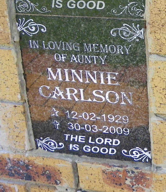 CARLSON Minnie 1929-2009