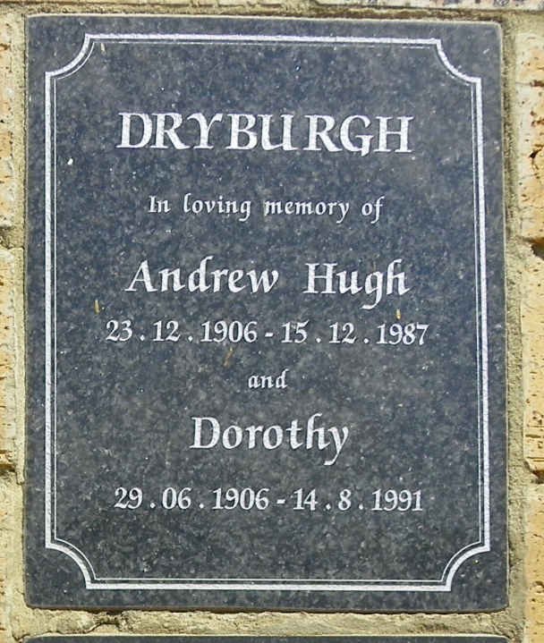 DRYBURGH Andrew Hugh 1906-1987 &amp; Dorothy 1906-1991