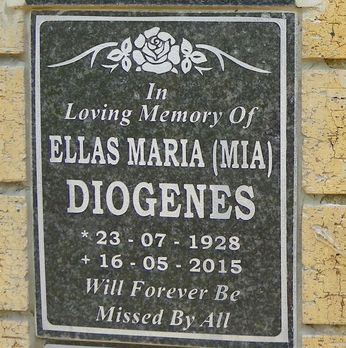 DIOGENES Ellas Maria 1928-2015