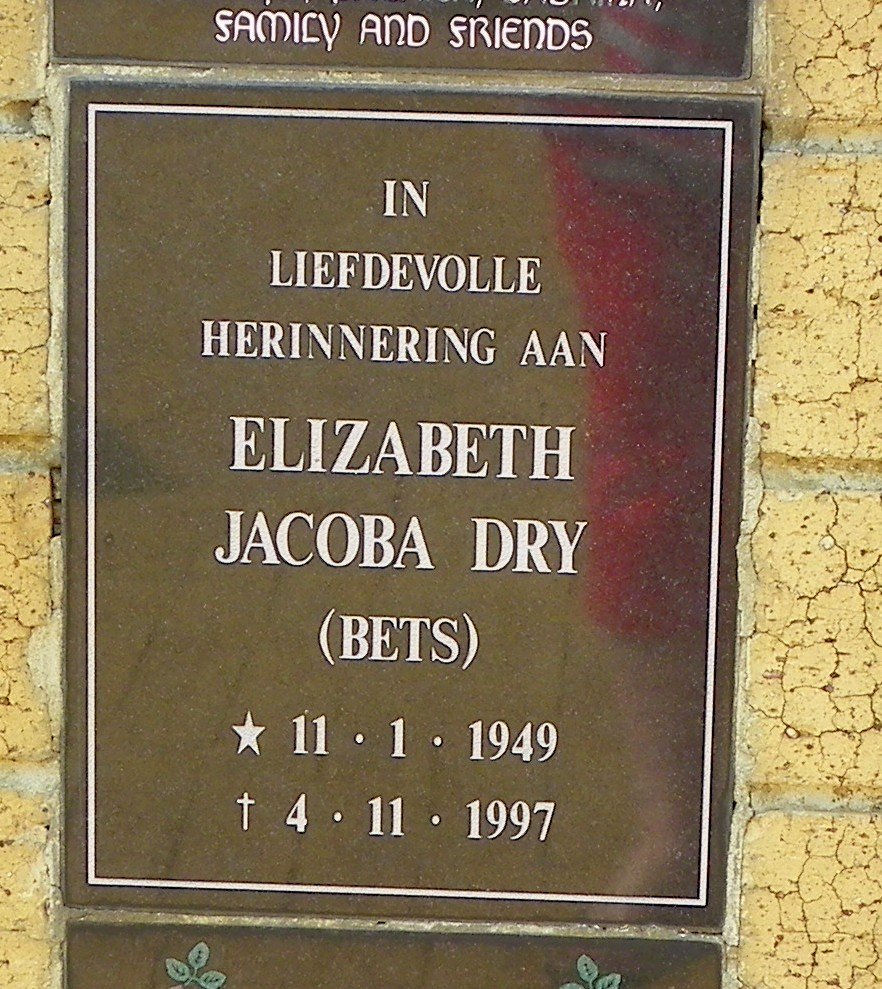 DRY Elizabeth Jacoba 1949-1997