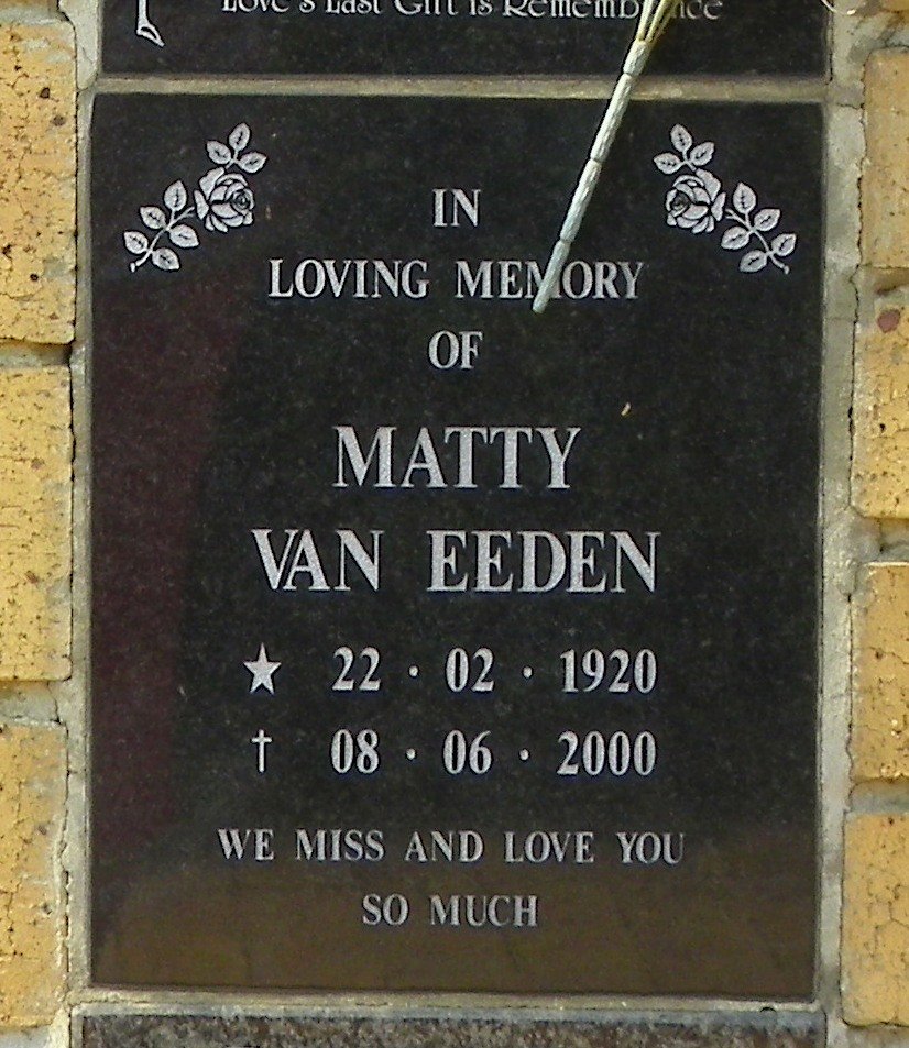 EEDEN Matty, van 1920-2000