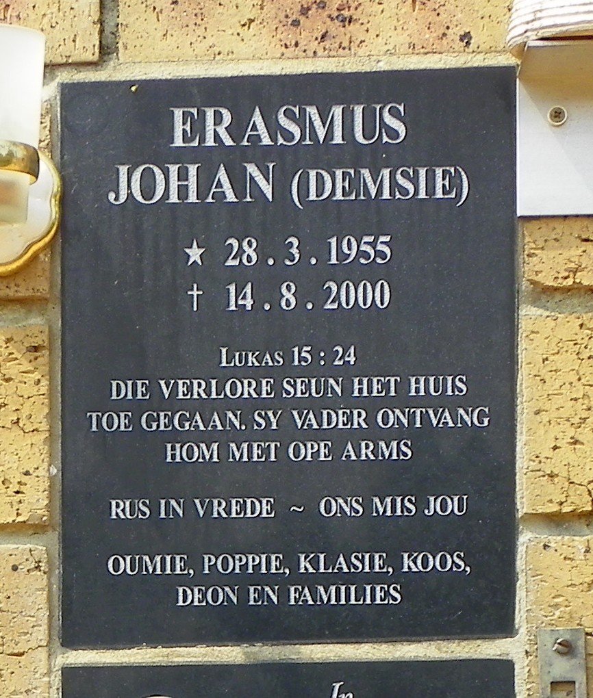 ERASMUS Johan 1955-2000
