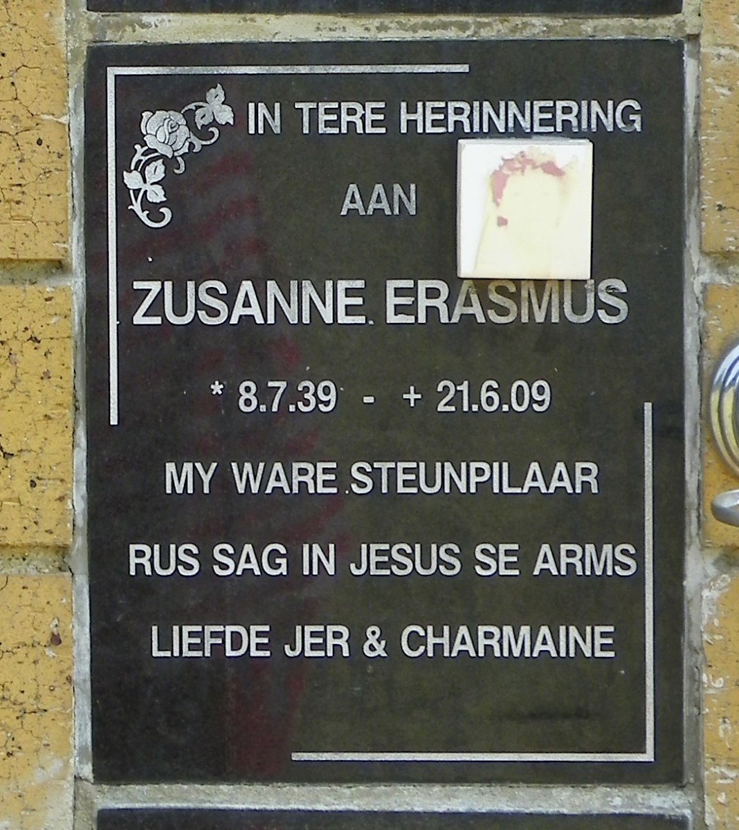 ERASMUS Zusanne 1939-2009