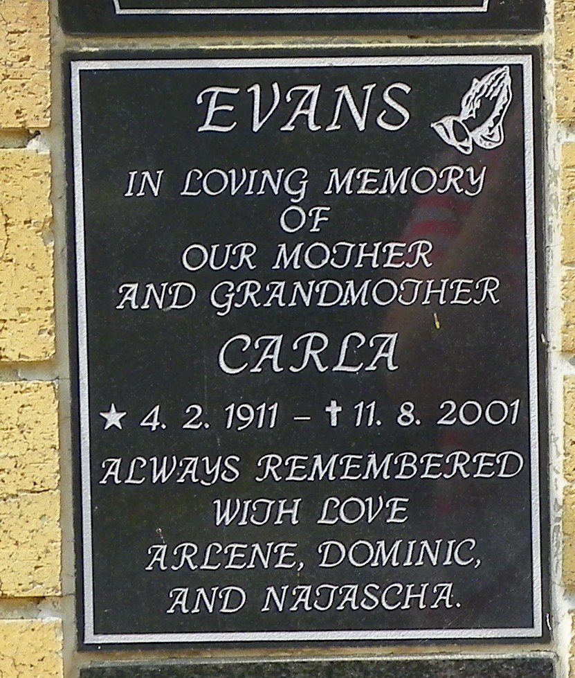 EVANS Carla 1911-2001
