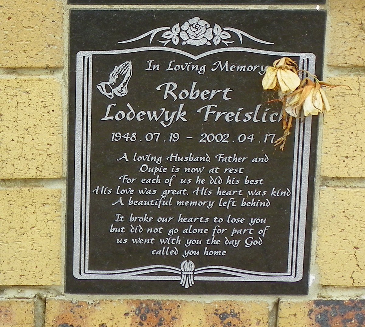 FREISLICH Robert Lodewyk 1948-2002