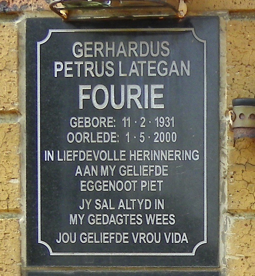 FOURIE Gerhardus Petrus Lategan 1931-2000