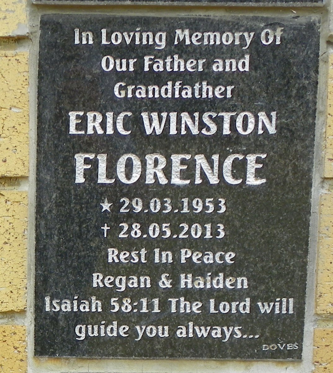 FLORENCE Eric Winston 1953-2013