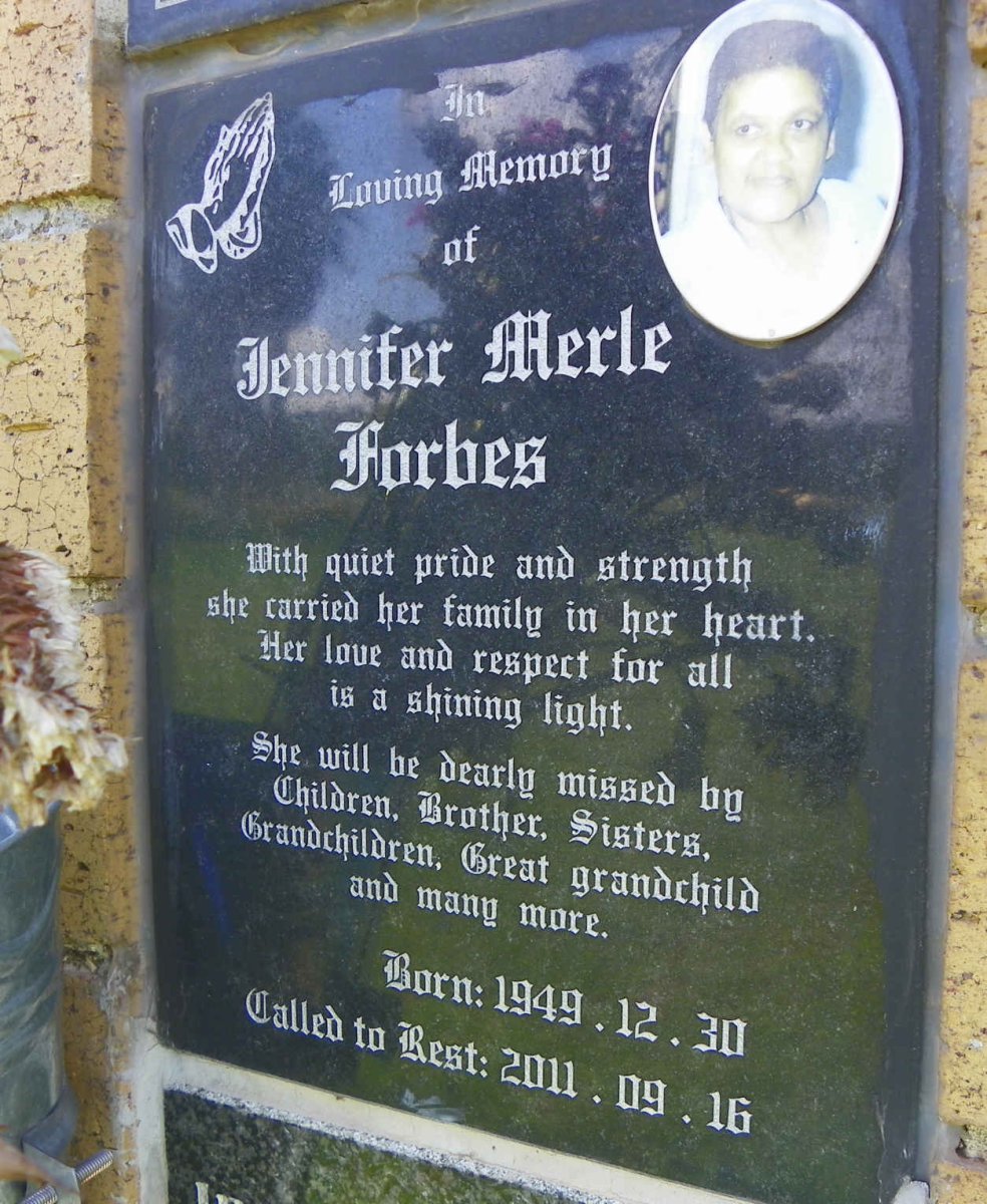 FORBES Jennifer Merle 1949-2011