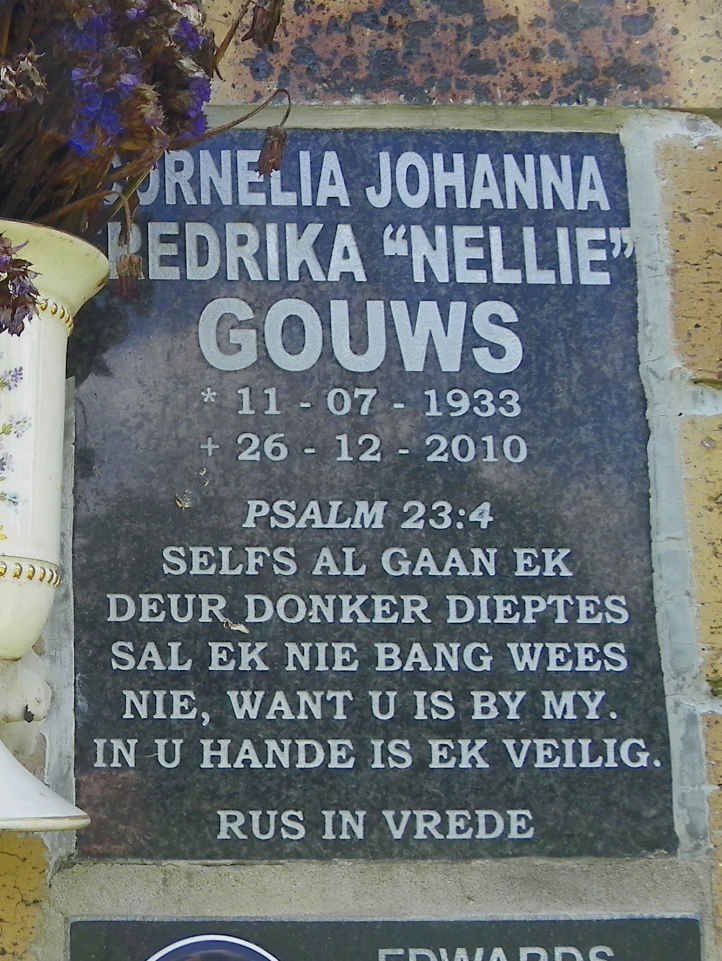 GOUWS Cornelia Johanna Fredrika 1933-2010