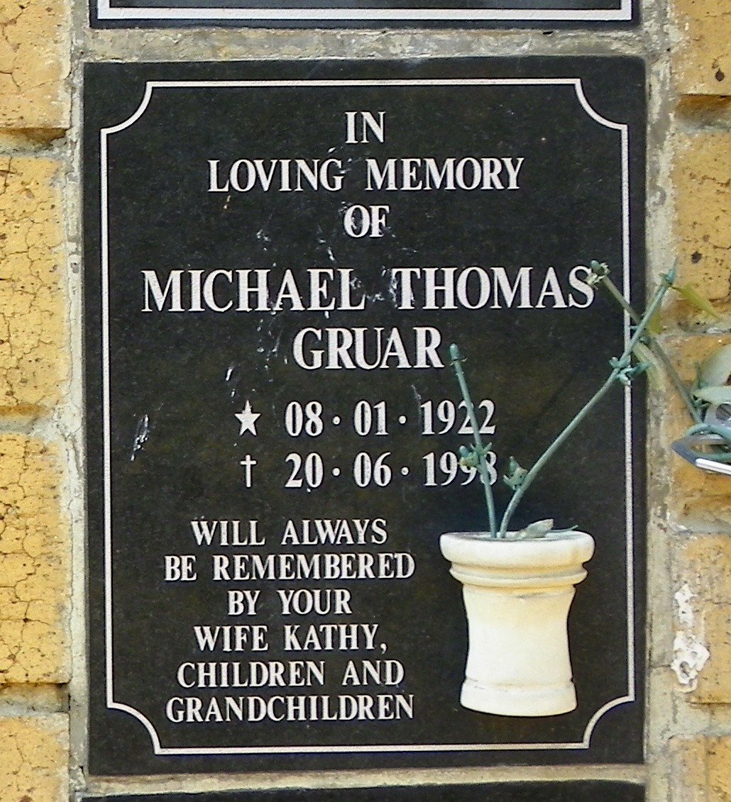 GRUAR Michael Thomas 1922-1998
