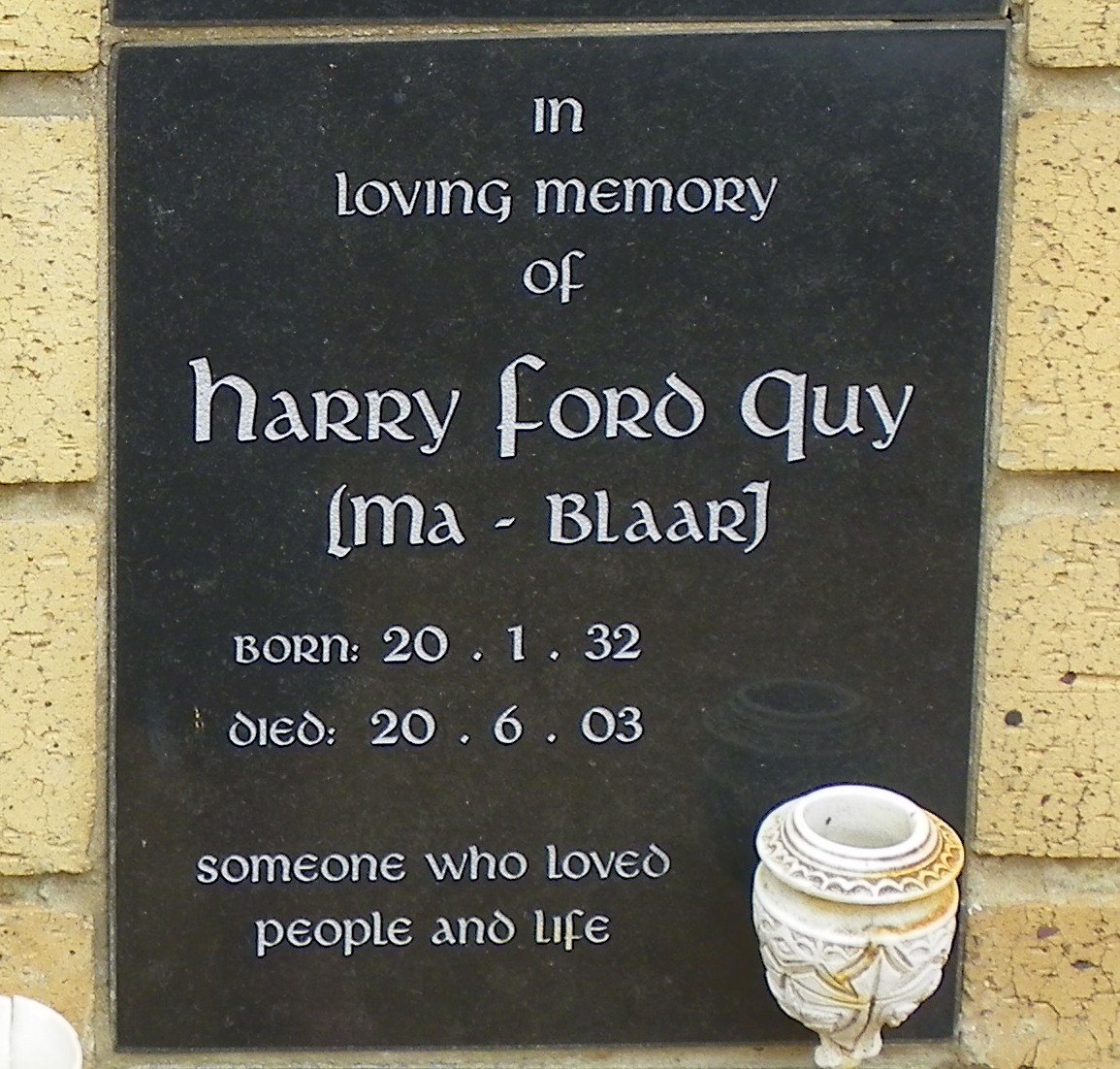 GUY Harry Ford 1932-2003